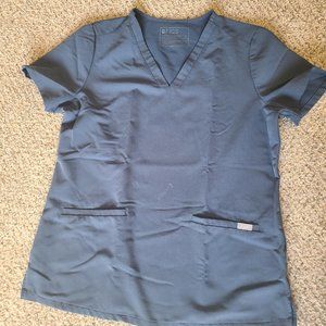 Figs Dark Grey/Blue Scrub Top, small
